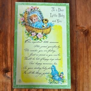 Vintage Mid Century New Baby Congratulations Cards Box Set 16 Unused Assorted